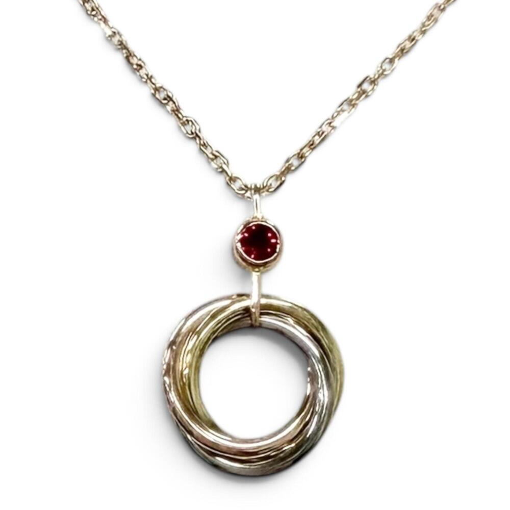 CARTIER Gold Ruby Trinity Necklace